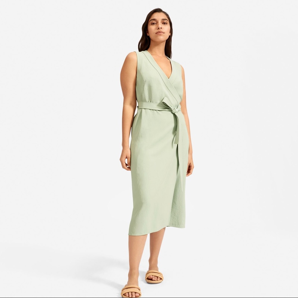NWT Everlane Japanese GoWeave Midi Wrap Dress
